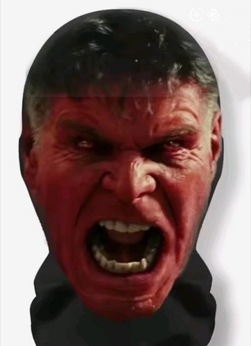 Face mask red hulk - 3d,