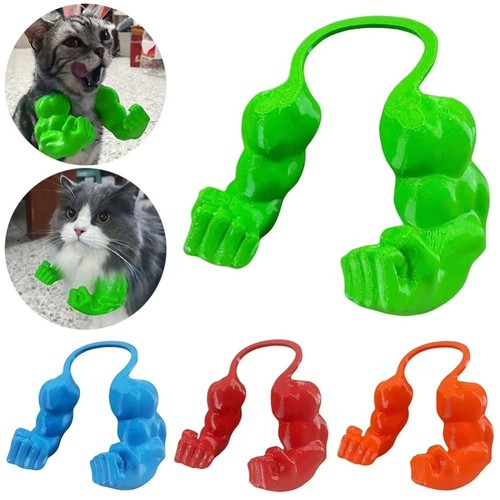 Neck hanging cat fist hulk - cat, arm
